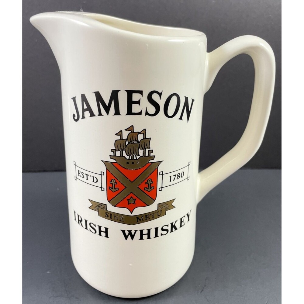 Jameson Irish Whiskey Ceramic Pitcher Carrigdhoun Pottery Ireland Vintage